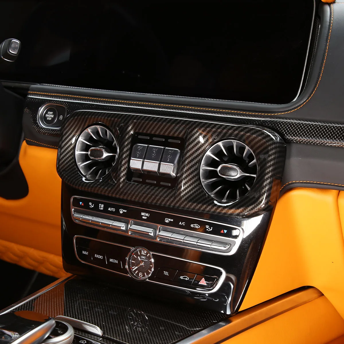 Для Mercedes Benz G Class W463 19-22 Центральная консоль автомобиля Кондиционер вентиляционное отверстие на выходе Рамка Крышка отделка наклейки автомобильные аксессуары