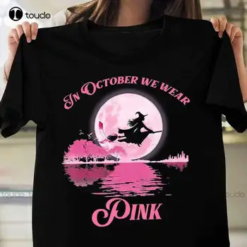 Рубашки от рака молочной железы В октябре Мы надеваем розовые Женские рубашки для осведомленности о раке молочной железы на Хэллоуин На заказ Aldult Teen Унисекс Xs-5Xl