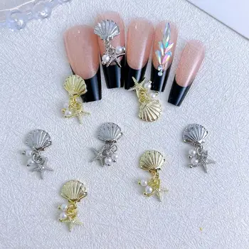 Милая Маникюрша, Маникюрный салон в японском стиле, украшения для ногтей в виде ракушек, морских звезд, Принадлежности для ногтей, амулеты для ногтей, Аксессуары для маникюра