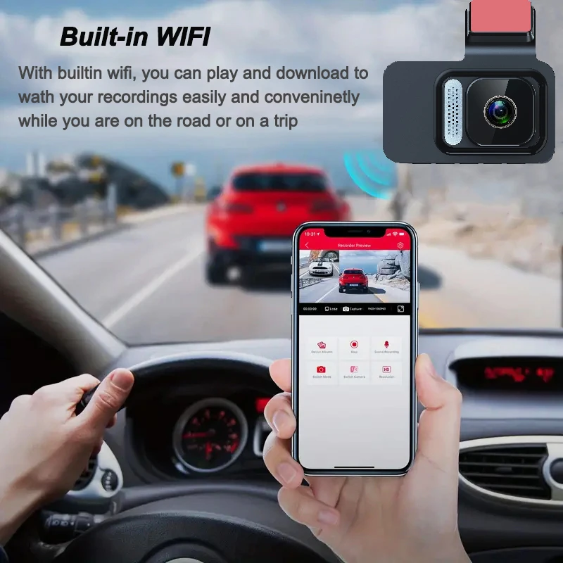 Видеорегистратор 1080P для автомобилей, Wi-Fi видеорегистратор, камера переднего и заднего вида, автомобильный регистратор, Парковочный монитор, Аксессуары для видеомагнитофона