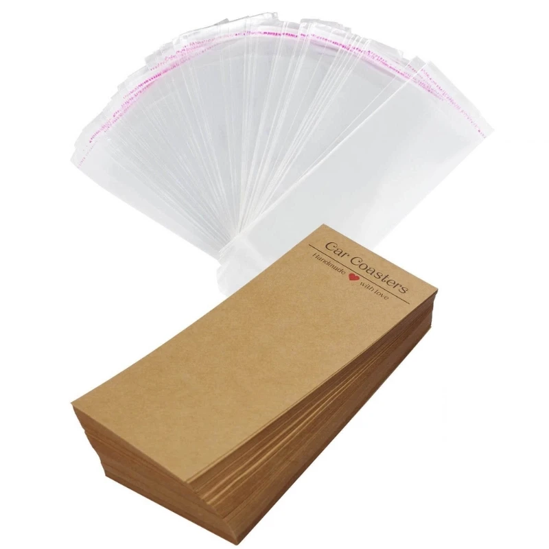 100 шт. Пустых подставок, карточек-дисплеев с самоклеящимися пакетами, подставок-карточек