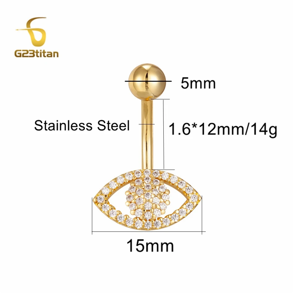G23 Титановый Циркон Подвеска Божий глаз Кольцо для пупка Титановый шарик для пупка Гипоаллергенный предмет для тела Еврей
