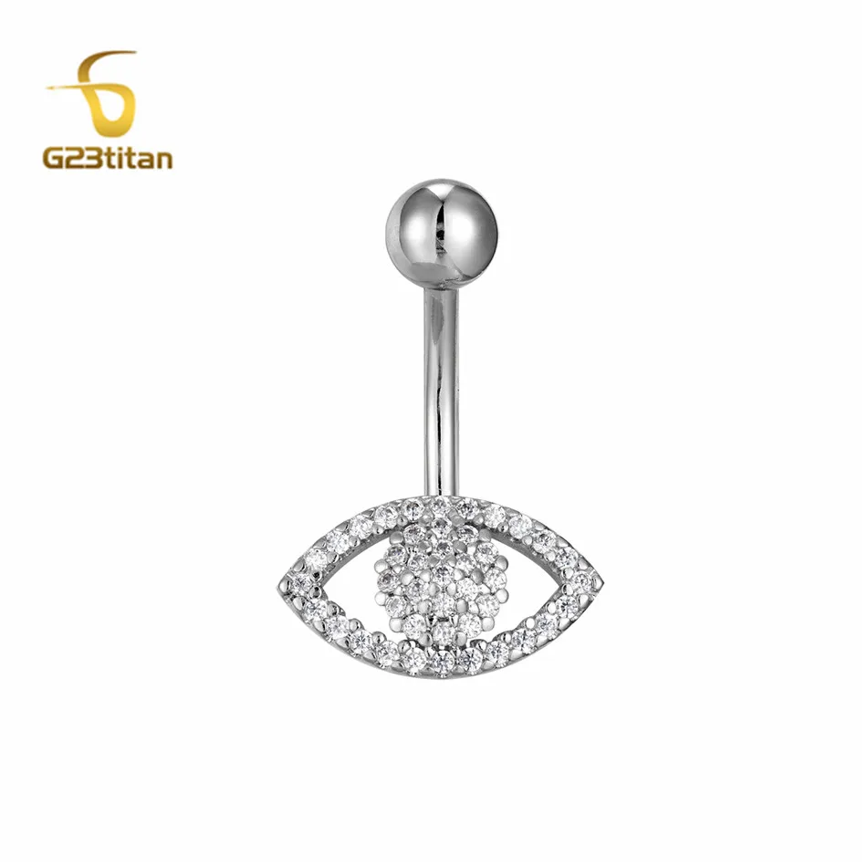 G23 Титановый Циркон Подвеска Божий глаз Кольцо для пупка Титановый шарик для пупка Гипоаллергенный предмет для тела Еврей