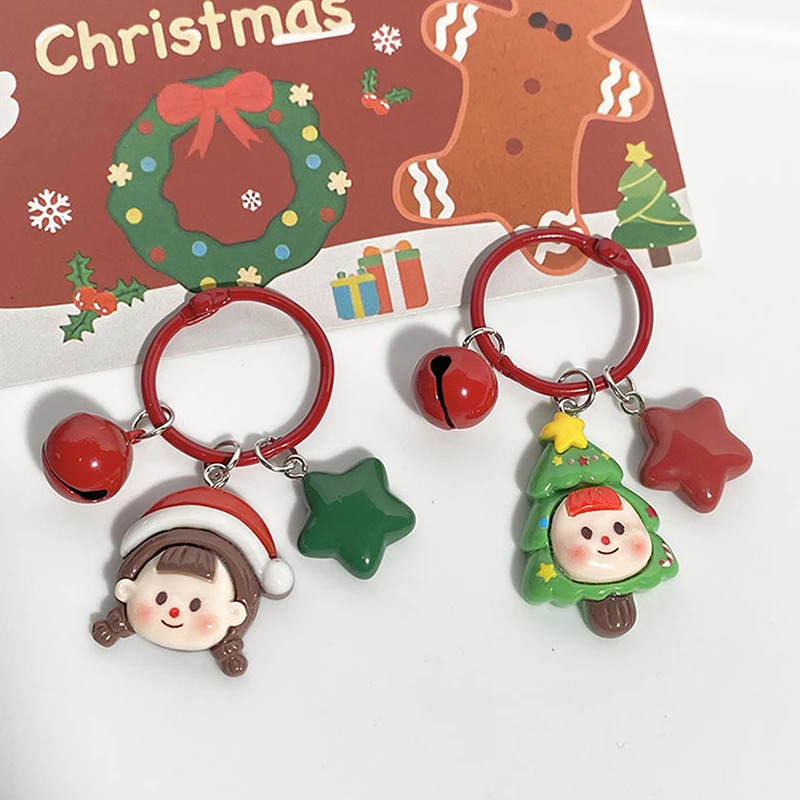 Милый Рождественский брелок для ключей Креативный мультяшный брелок для девочек-колокольчиков Милая сумка для девочек Кулон Декор для Рождественских подарков