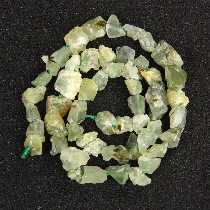 7-11 мм Необработанный натуральный камень Пренит Бусины неправильной формы из кварца Грубые Целебные кристаллы для изготовления ювелирных изделий Аксессуары 
