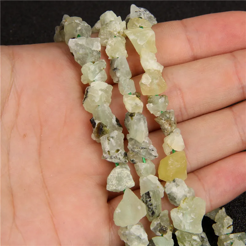 7-11 мм Необработанный натуральный камень Пренит Бусины неправильной формы из кварца Грубые Целебные кристаллы для изготовления ювелирных изделий Аксессуары 