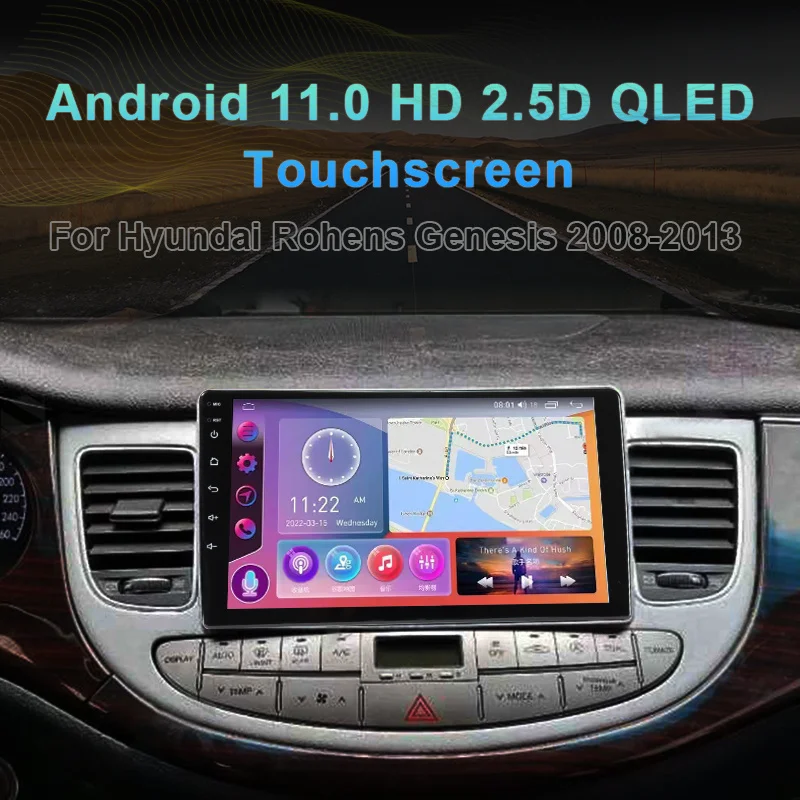 Автомобильный Радиоприемник MAMSM Android 12 для Hyundai Rohens Genesis 2008-2013 Мультимедийный Видеоплеер Навигация Стерео GPS Carplay Авторадио