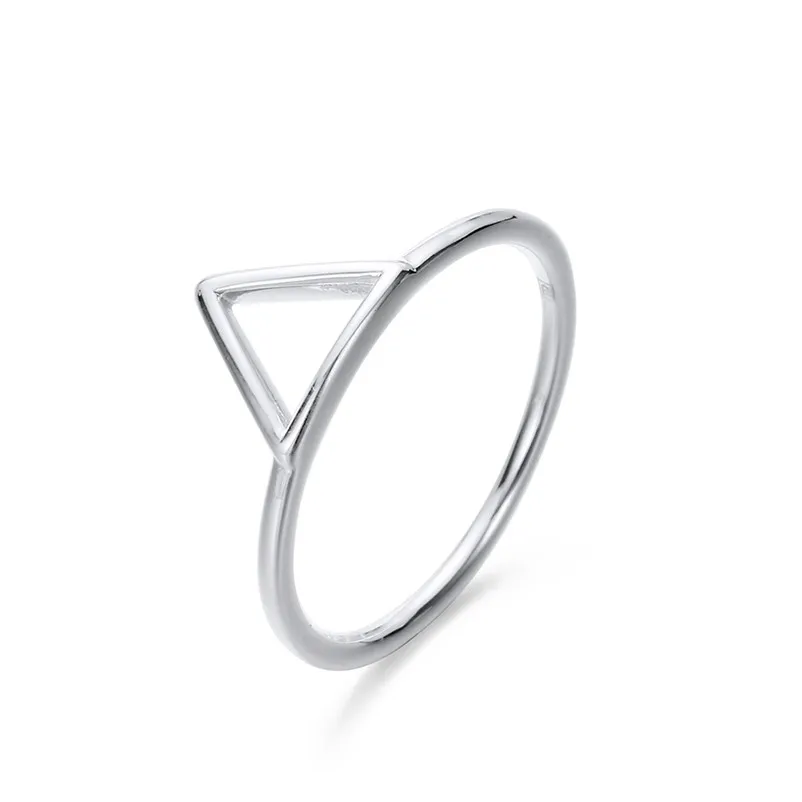 100% Кольца из массива 925 пробы для женщин, минималистичная Треугольная Корона, простое классическое кольцо, украшения в стиле карьеры, аксессуары для подарков.