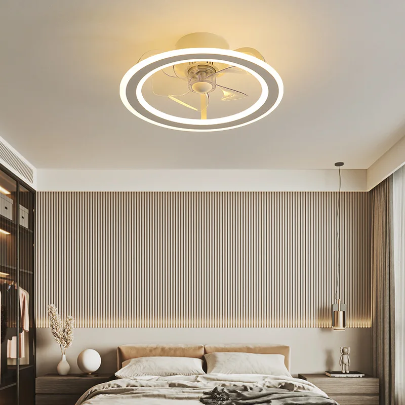 Современная светодиодная люстра с вентилятором, Минималистичная Круглая лампа для спальни, Вентилятор для гостиной, Кухонный вентилятор, Светильник для детской комнаты, Светильники для домашнего декора.