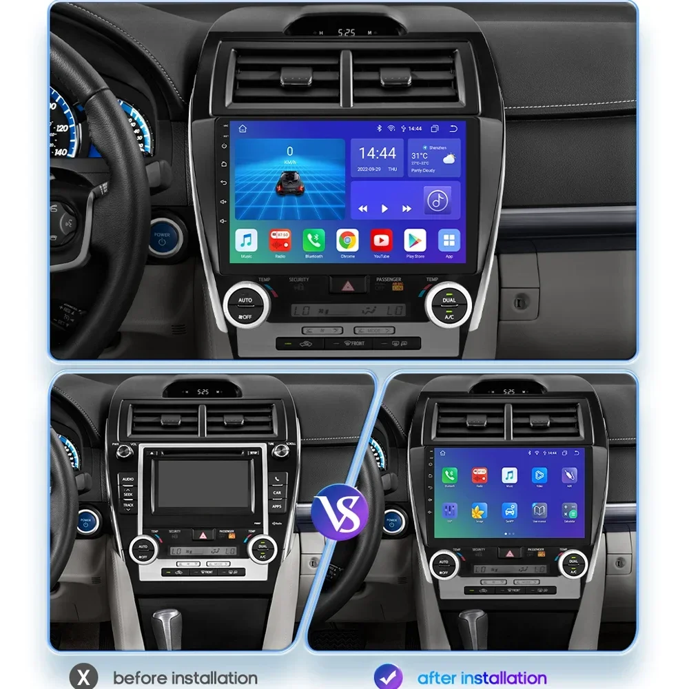 4G-LTE Android 12 Автомобильный Радио Мультимедийный Видеоплеер для Toyota Camry 7 XV 50 55 2012 2013 2014 GPS Navi Головное Устройство Carplay Стерео