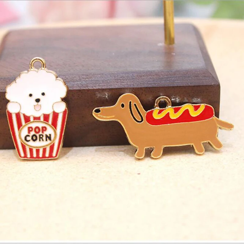 Милая собака из сплава, подвеска в виде собаки-таксы, подарочное кольцо для ключей, ювелирные изделия, металлический шарм 