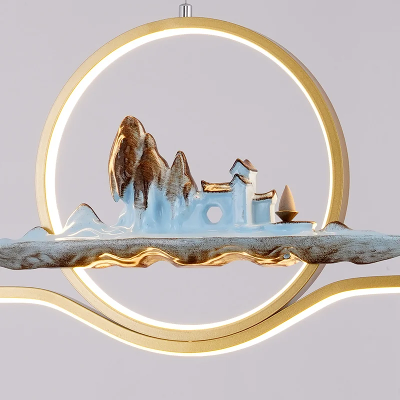 Современные подвесные светильники ANITA LED 3 цвета, креативная люстра Zen Teahouse в китайском стиле для домашней столовой и кабинета