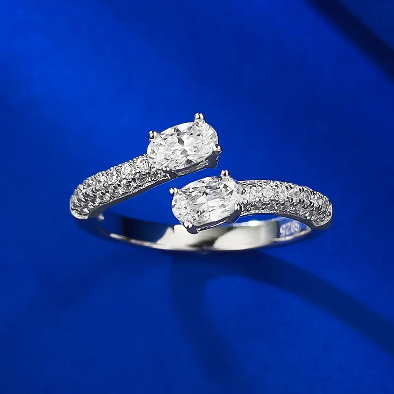 S925, Серебро 3 * 5, Синее кольцо с корундом для женщин, Европейская и американская мода, Универсальная Оптовая продажа