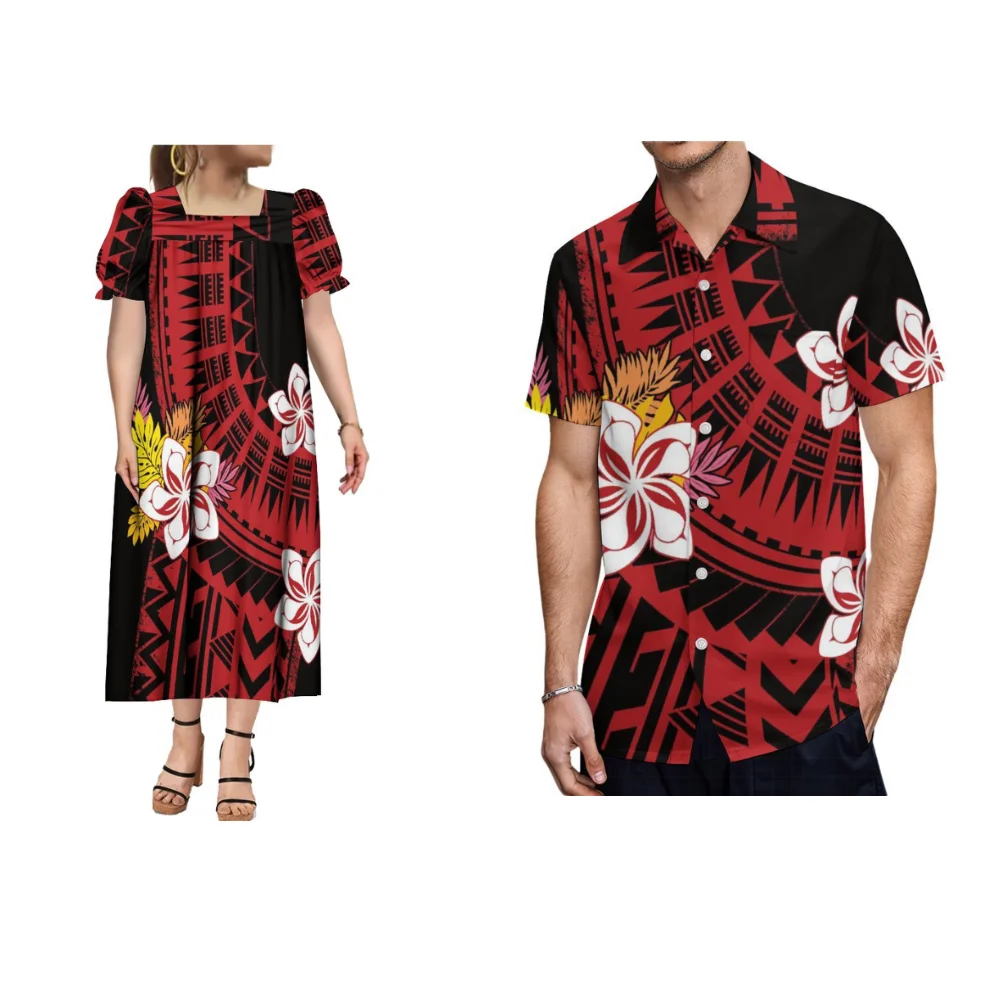 Повседневное платье для полинезийских вечеринок на заказ из качественной ткани, модное летнее платье с пышными рукавами, дизайнерская пышная юбка