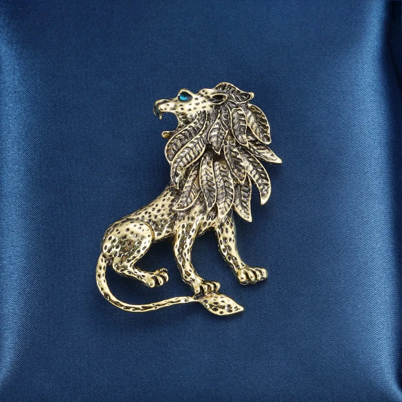 Винтажные броши в стиле барокко со львом-скорпионом, мужская Корона, медаль, Повседневная офисная металлическая брошь, булавки, подарки