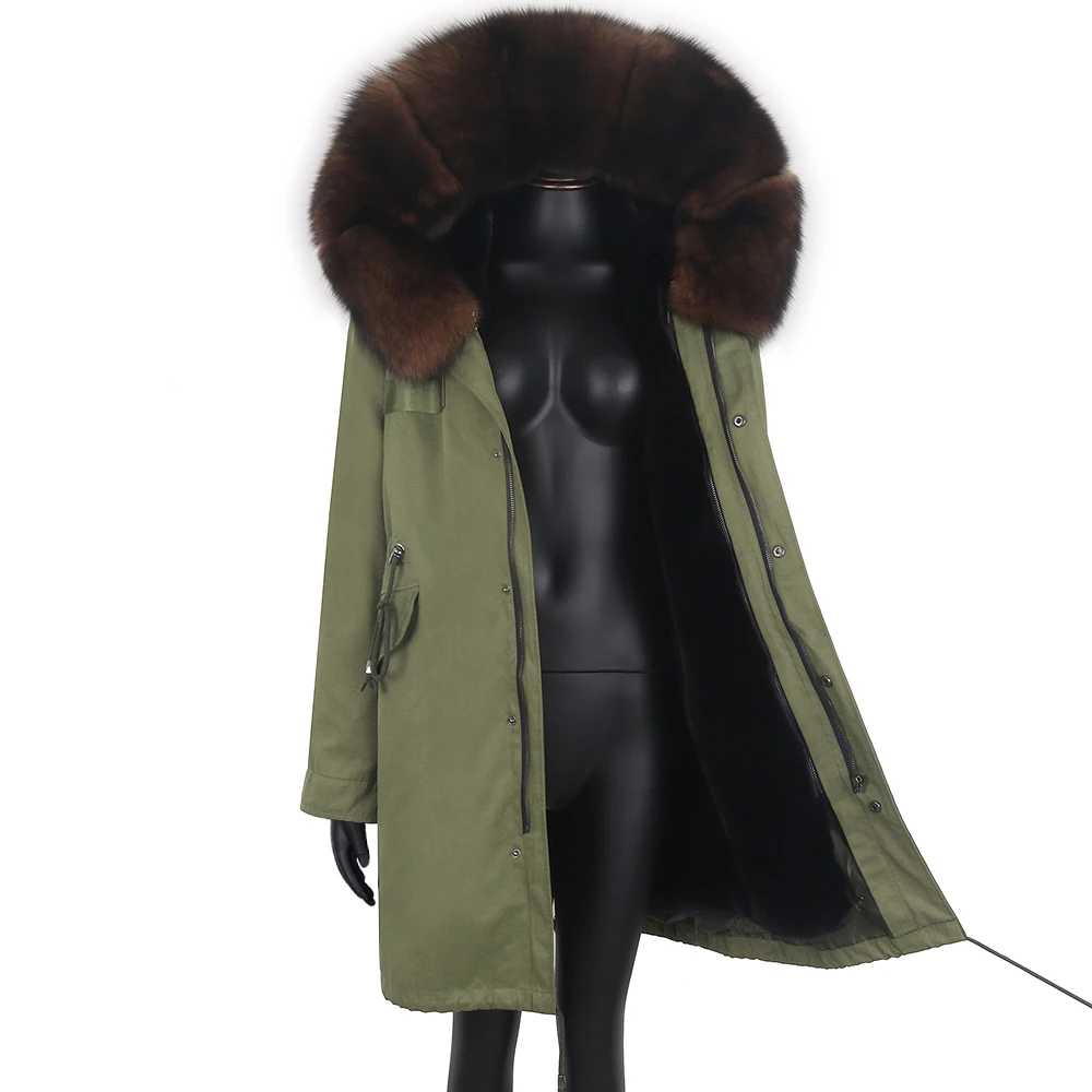 Зимняя куртка Lavelache, женская парка, пальто из натурального меха, длинные теплые стеганые пальто со съемным рукавом, Модная верхняя одежда в уличном стиле