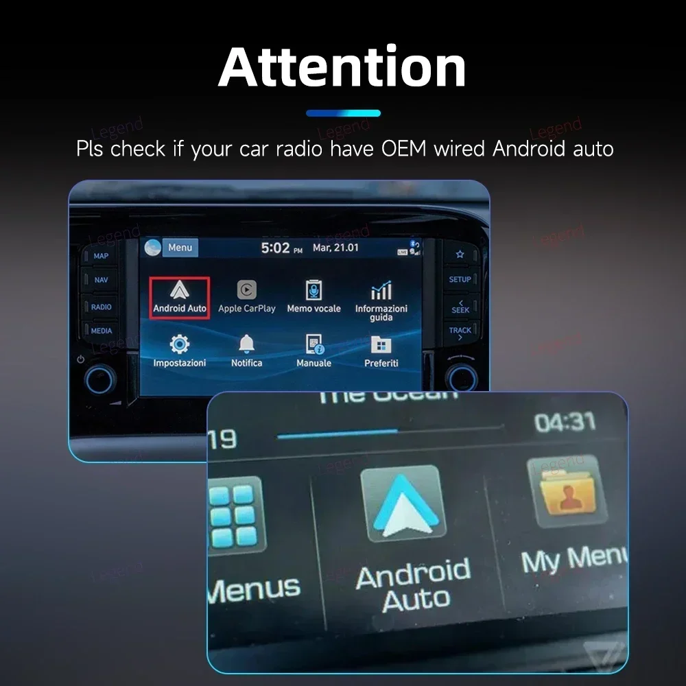 Автоматический беспроводной адаптер Android Smart AI Box LED Car OEM Проводной USB-ключ Android Auto to Wireless Mini Body Подключи и играй Spotify