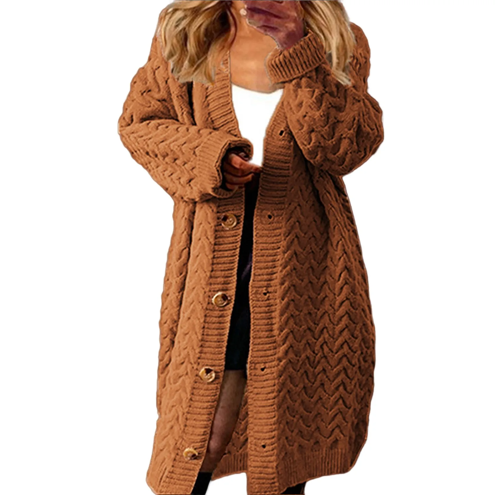 Женское однотонное пальто, кардиган в стиле пэчворк с длинным рукавом, длинный свитер с V-образным вырезом, Мешковатые Рубашки на пуговицах, Пуловеры, Женская одежда, уличная одежда