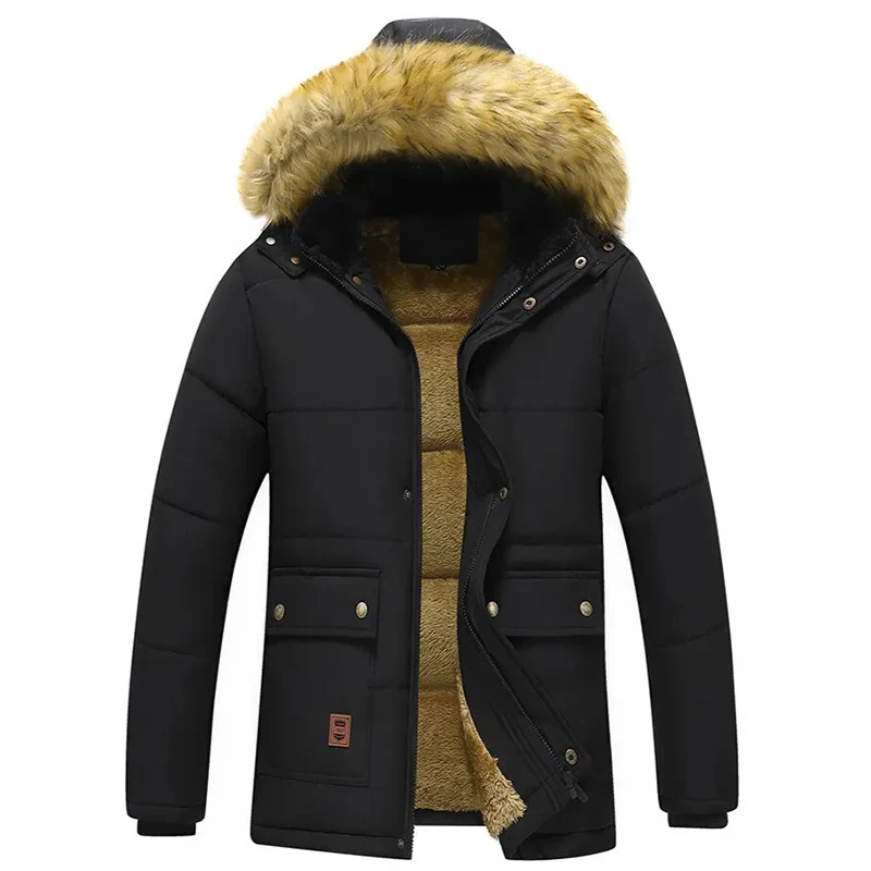 Новая зимняя куртка из теплого флиса с утолщенным меховым воротником, куртка с капюшоном, мужская водонепроницаемая уличная ветровка с мягкой оболочкой, модная ветровка для отдыха