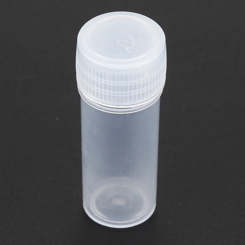 100X Пластиковая бутылка для образцов, пробирка объемом 5 мл, Лабораторный Контейнер для хранения небольшого флакона + Крышка