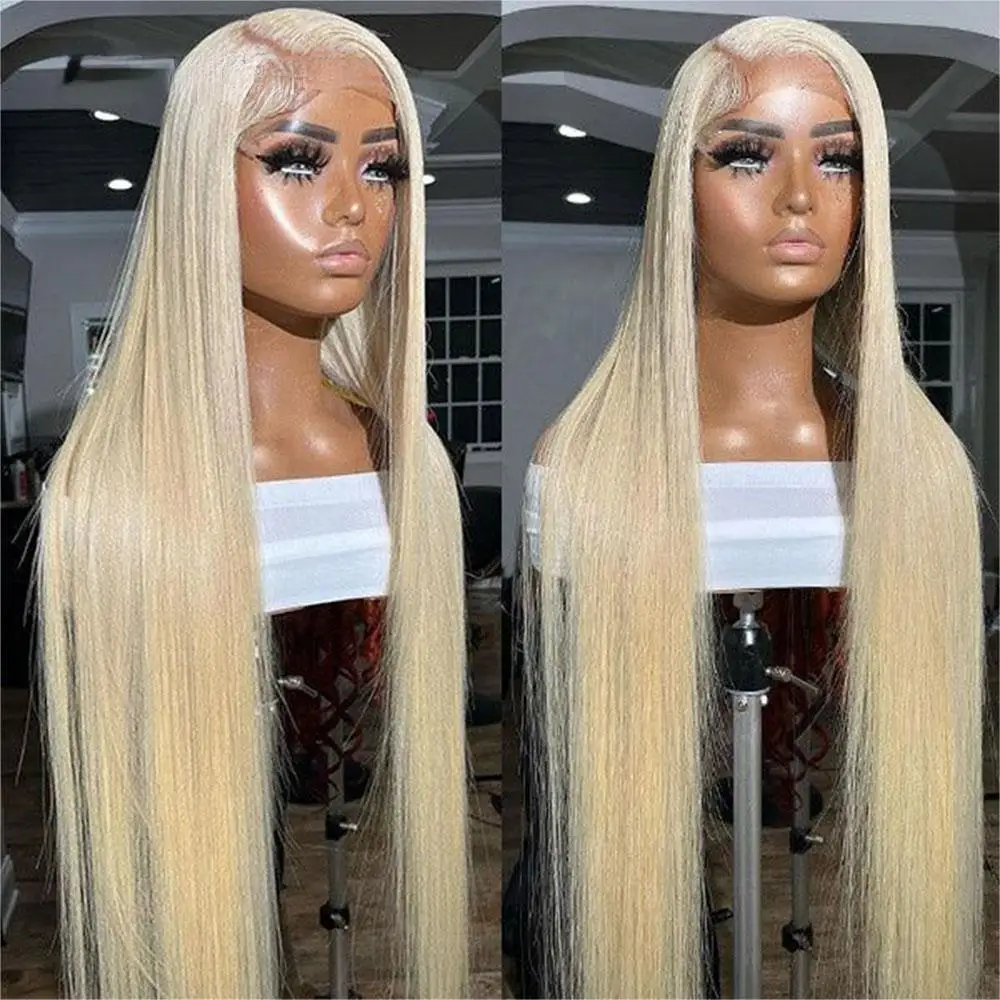 прозрачный парик на кружеве 13x4, прямые светлые парики на кружеве HD, Бесклеевой парик из человеческих волос для женщин, предварительно выщипанных