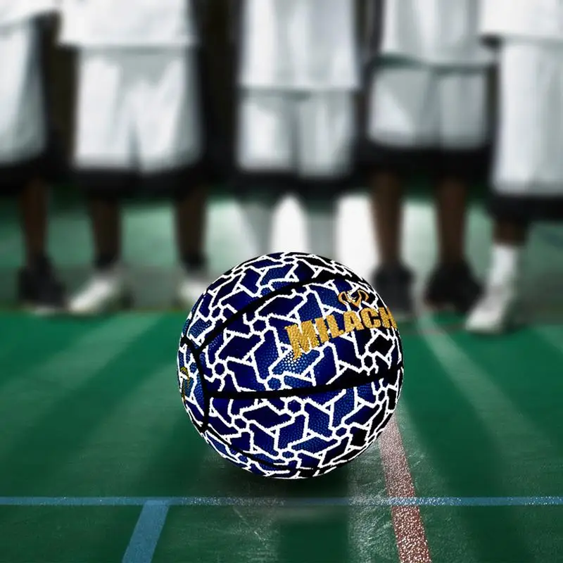 Светоотражающий баскетбольный мяч из искусственной кожи, износостойкий, светящийся ночник, баскетбольный мяч, светящийся баскетбольный мяч № 7, баскетбольный подарок
