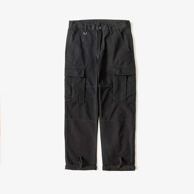 Новые модные военные брюки-карго с множеством карманов, мужские повседневные хлопковые прямые свободные Мешковатые джоггеры для бега трусцой, широкие мужские брюки