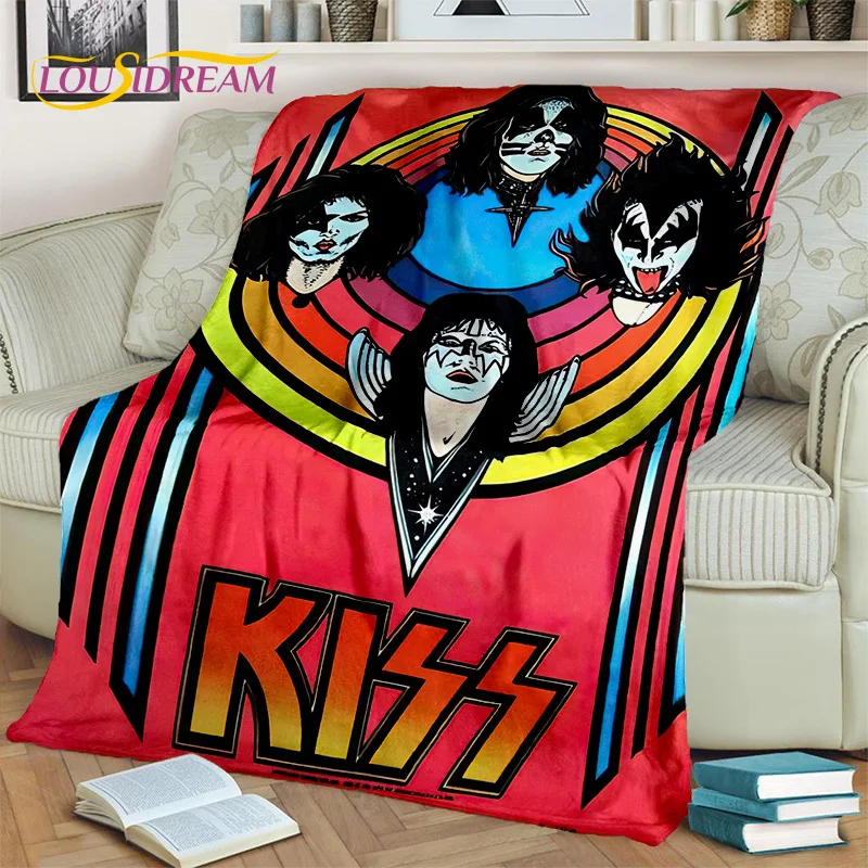 Одеяло рок-группы KISS в стиле ретро, мягкое покрывало для дома, спальни, гостиной, кровати, дивана, офиса для пикника, пеших прогулок, отдыха, покрывало для сна