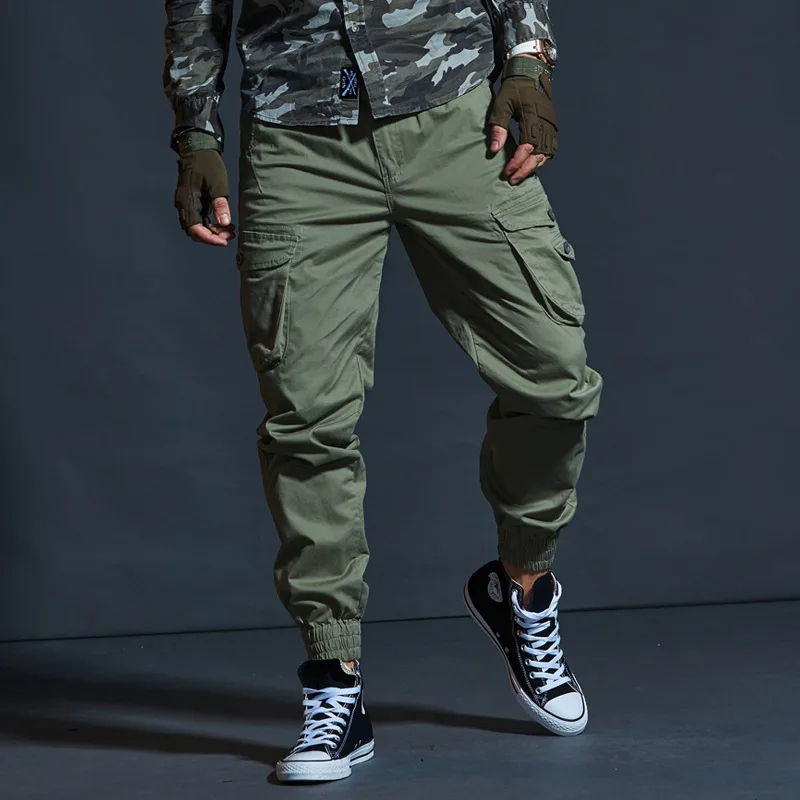 Высококачественные повседневные брюки цвета хаки, мужские военные тактические джоггеры для бега, камуфляжные брюки-карго, модные черные армейские брюки с несколькими карманами