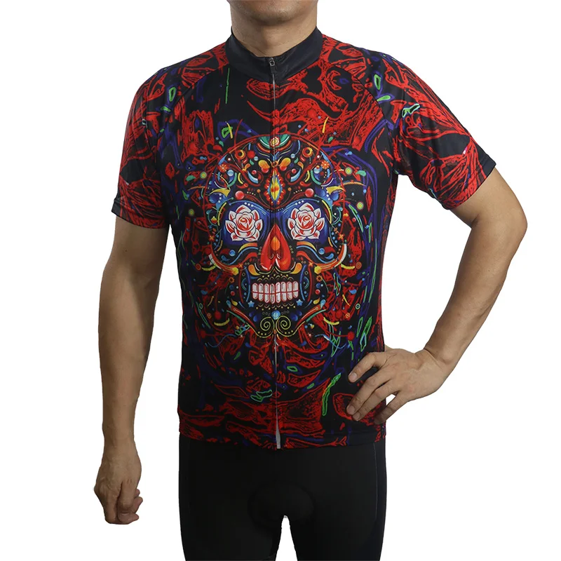 Мужская велосипедная одежда Skull Ghost, Джерси с коротким рукавом, Велосипедная рубашка, Свитер для шоссейного велосипеда, Верхняя одежда для MTB, карман для походной куртки