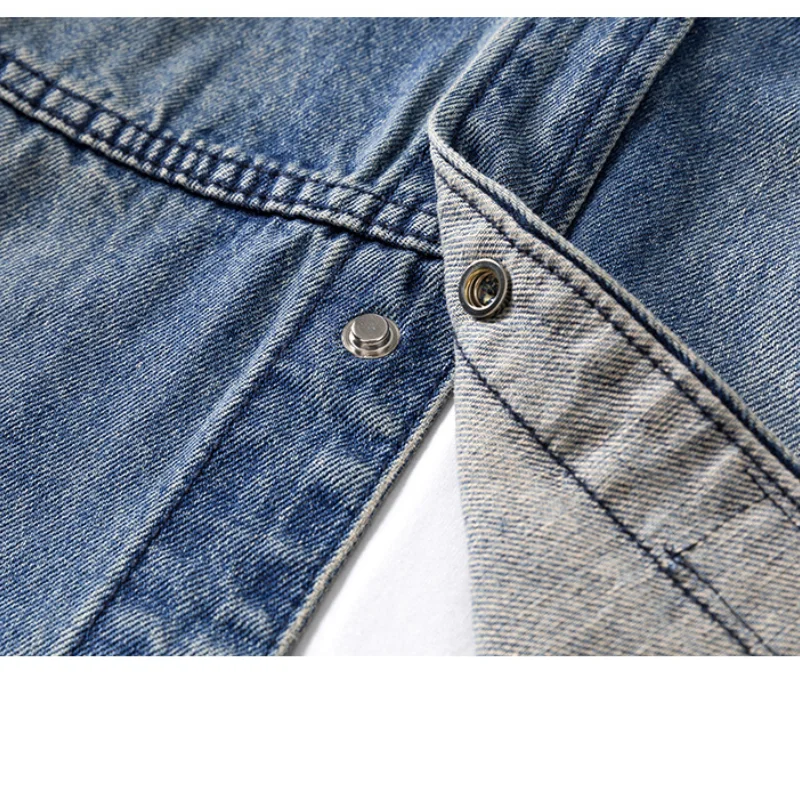Мужская осенняя новая джинсовая рубашка большого размера, пальто из джинсовой ткани с сильной стиркой, мужская свободная простая рубашка из 100% хлопка