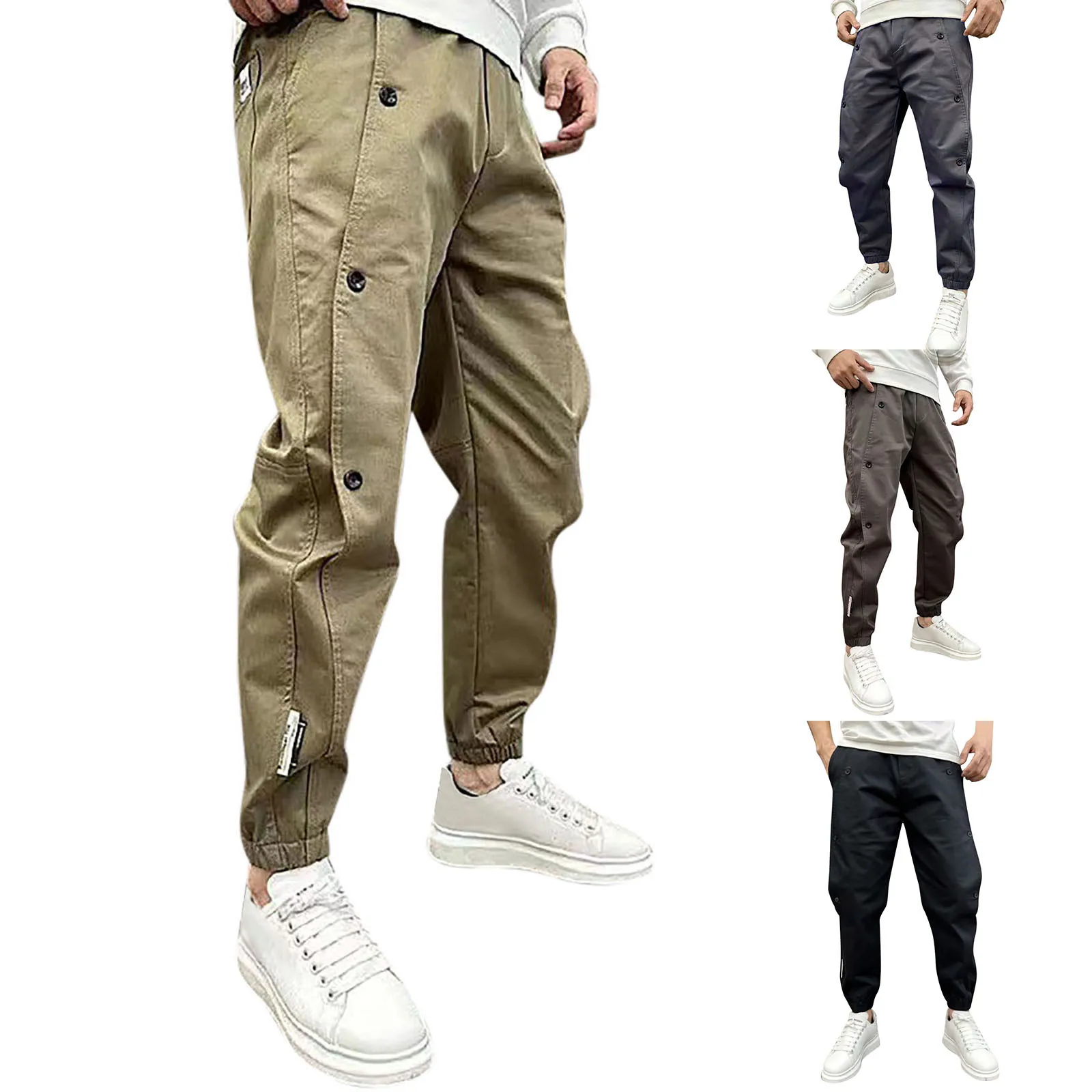 Повседневные брюки, мужские готические мешковатые брюки-карго, уличная одежда, джоггеры в стиле хип-хоп, осенние спортивные прямые брюки для мужчин, спортивные штаны