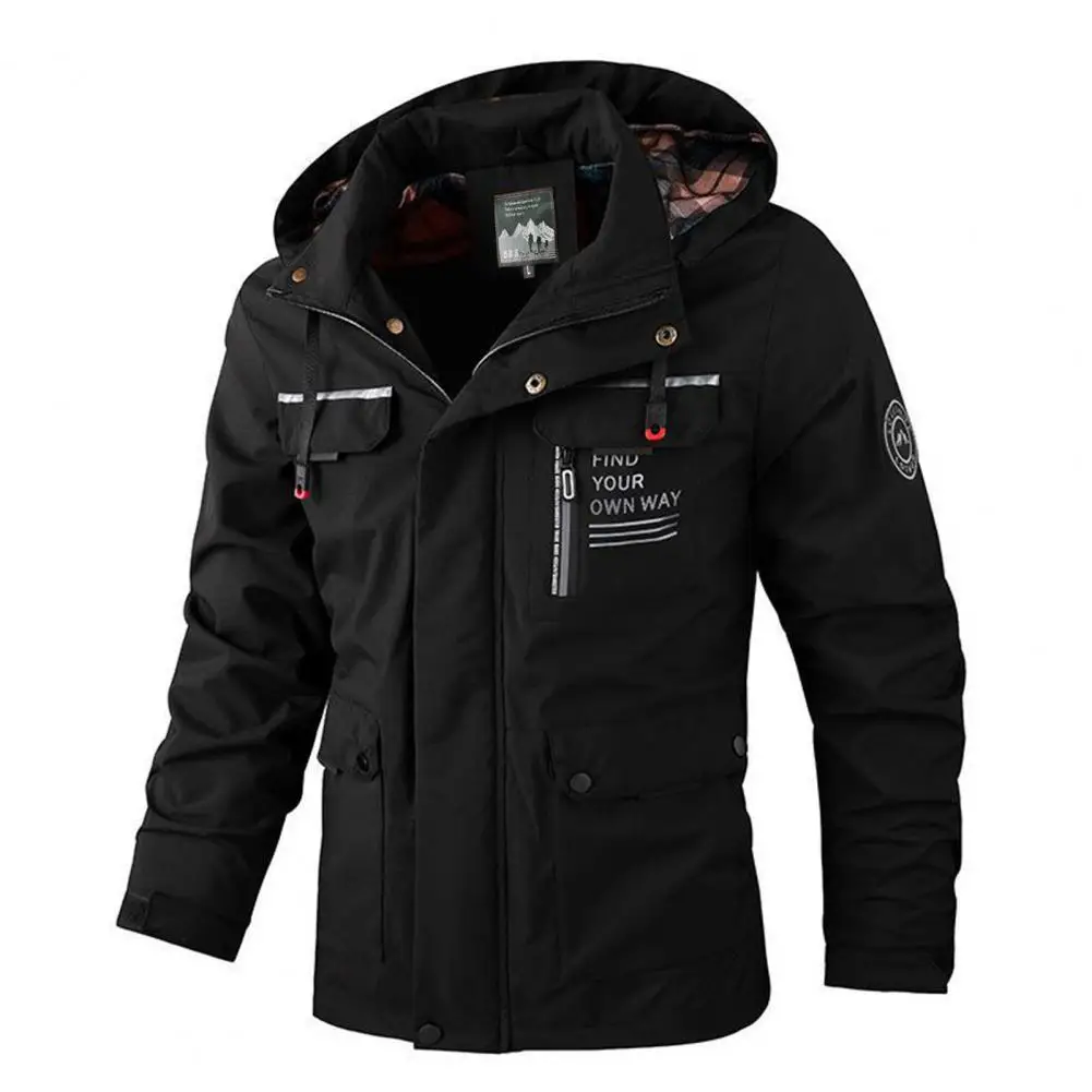 Мужская куртка-ветровка с капюшоном, множеством карманов, Водонепроницаемая мужская зимняя куртка jaqueta masculina