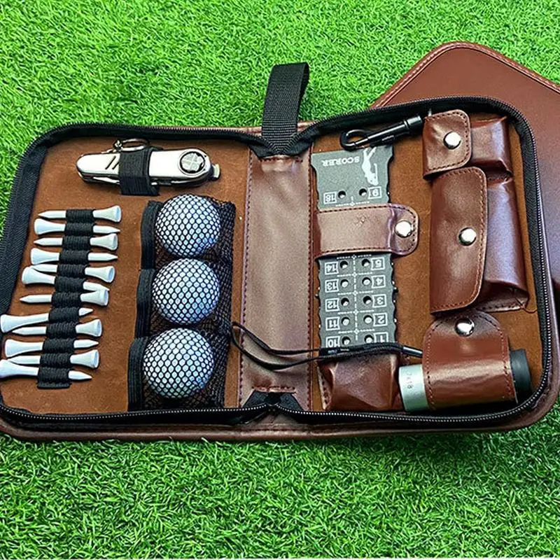 Сумка для хранения гольфа из искусственной кожи, Органайзер, сумка для хранения набора для гольфа, Практичное снаряжение для гольфа, аксессуары для хранения для игроков в гольф, сумка для гольфа