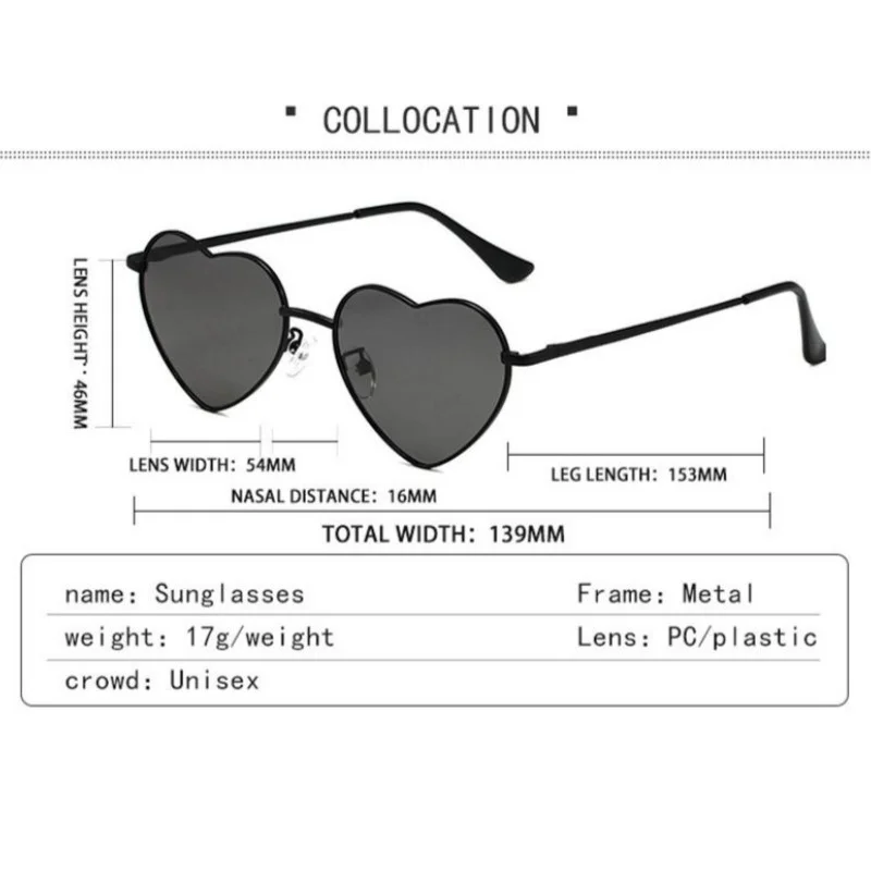 Женские уличные очки ярких цветов с солнцезащитными очками UV400 оттенков, поляризованные солнцезащитные очки для женщин и девочек в форме сердца