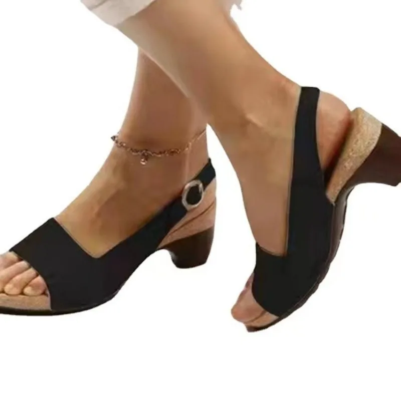 Женские римские сандалии, лето 2023, Новая пляжная обувь в стиле ретро с пряжкой 