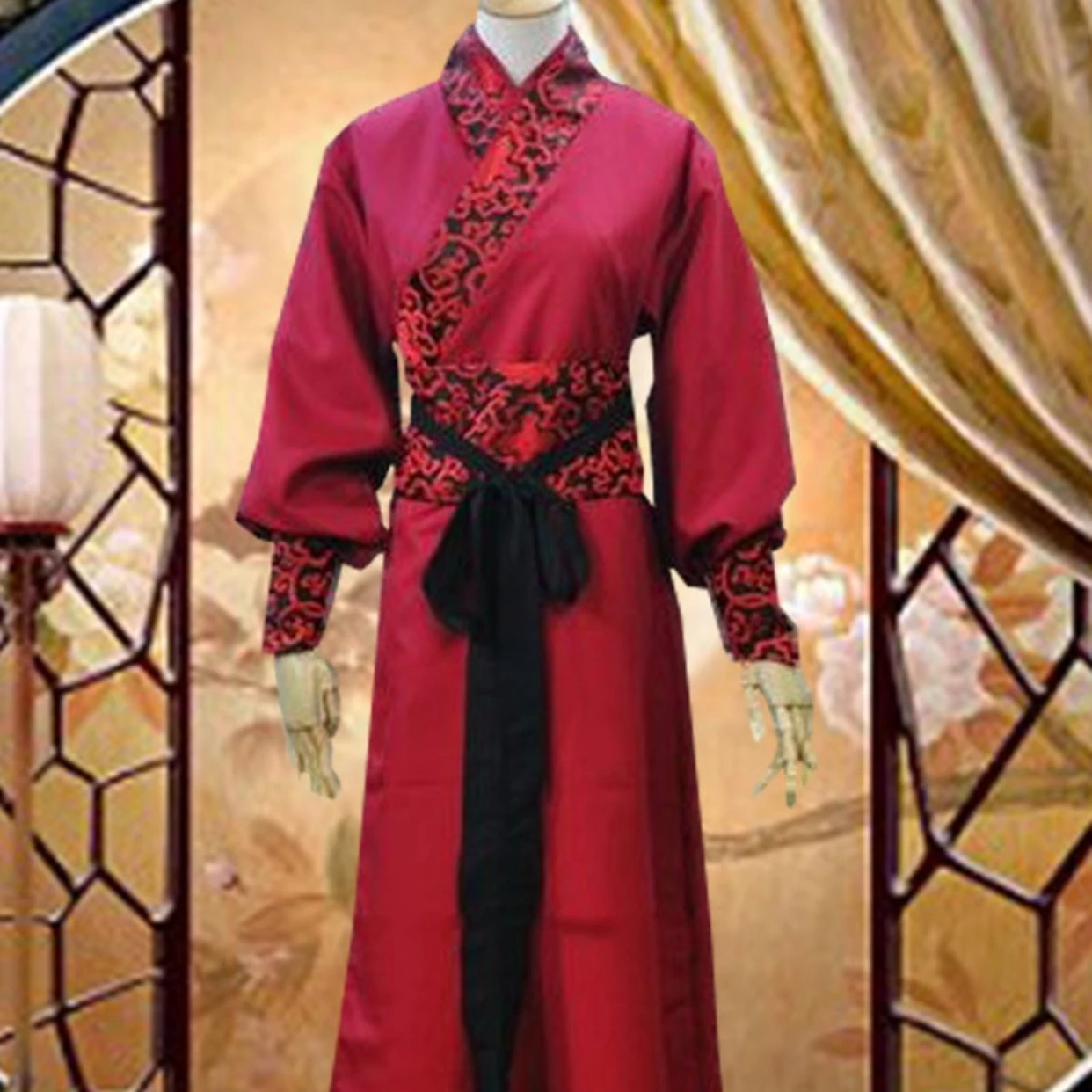 Ханьфу Древний Костюм Хань Мужчины Женщины Костюм в Китайском стиле Тан Китайское платье Традиционная одежда Сцена Черный Белый Красный