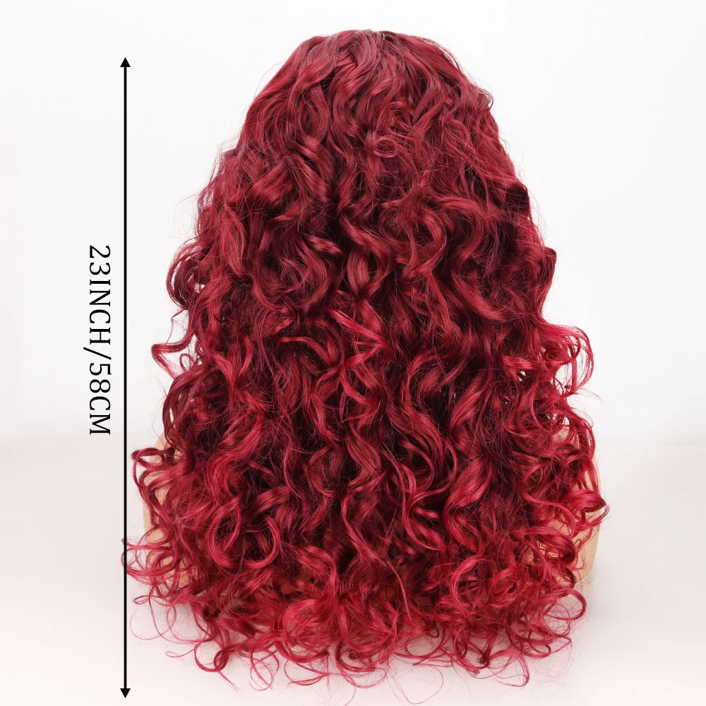 Красное вино Короткие Вьющиеся Волосы с Челкой Синтетические Парики для Женщин Парики с Натуральной Волной Термостойкие Волосы HIHOO Косплей Волосы