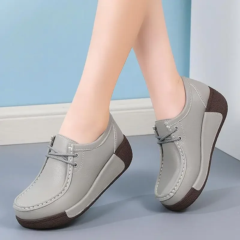 Новая женская однослойная обувь 2023, Весенне-осенняя модная униформа, женская обувь в стиле ретро с толстой подошвой, кожаная обувь в британском стиле
