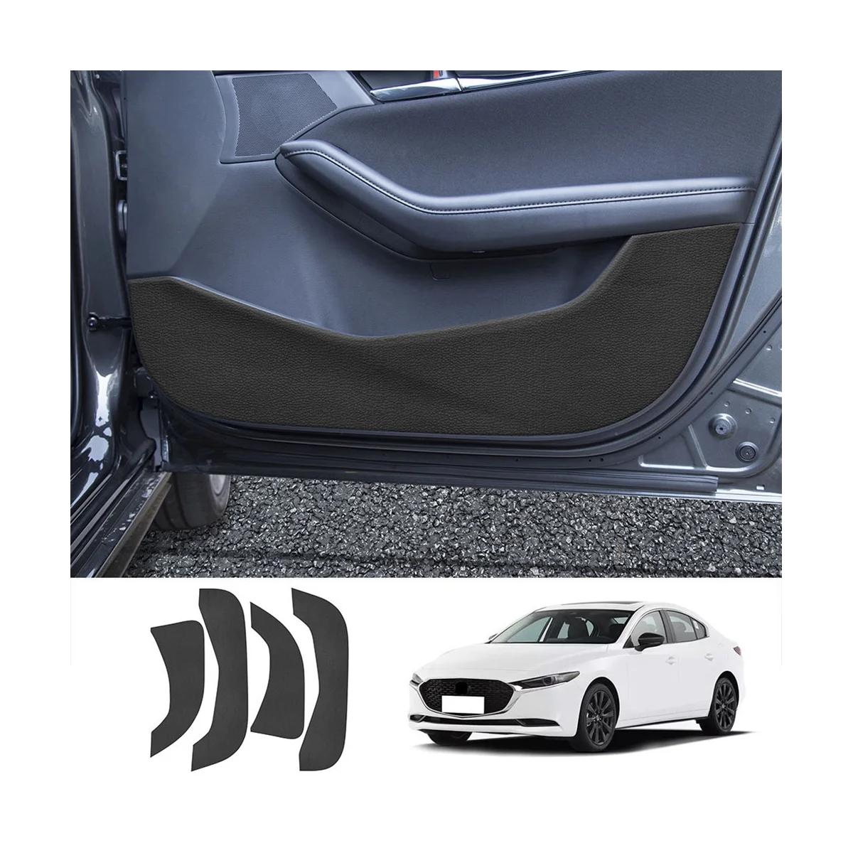 Автомобильная Защитная Накладка Для Двери Из Кожи Личи, Дверная Планка, Противоударная Накладка, Анти-Грязная Накладка, Коврик для Mazda 3 AXELA 2022 +