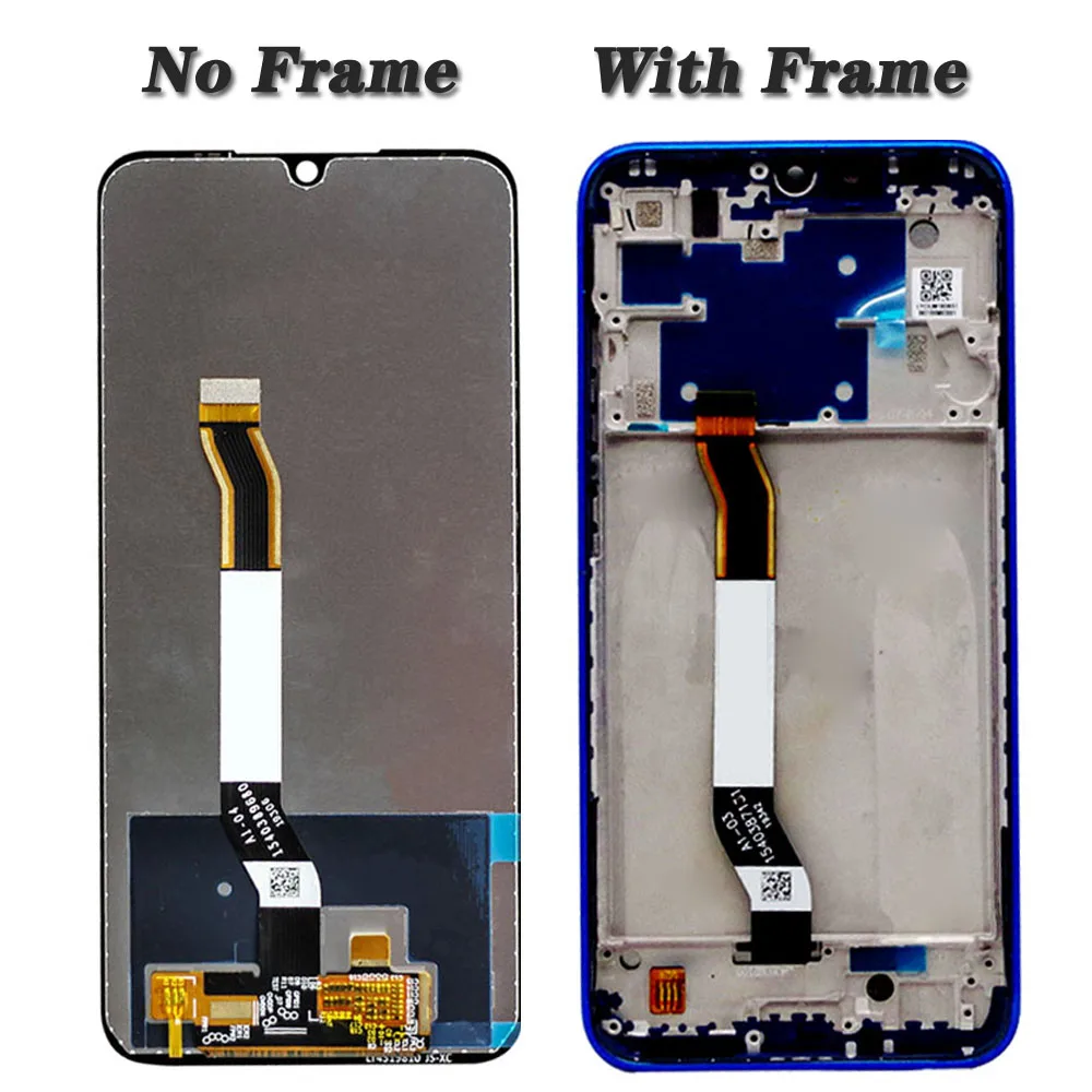 Сенсорный экран для Xiaomi Redmi Nota 8, ЖК-дисплей, ЖК-дисплей с рамкой, 6,3 пикселей, AAA Plus, M1908C3JH