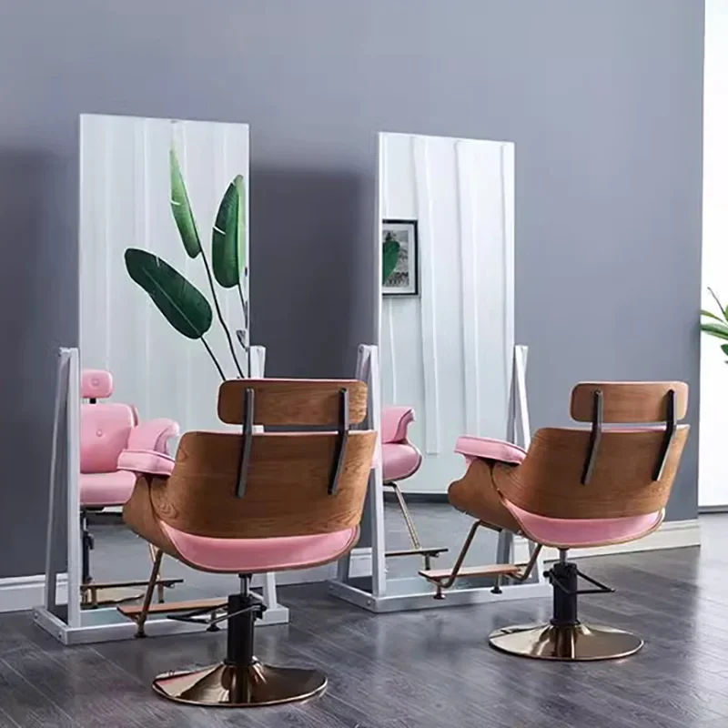 Роскошное кресло для парикмахерской с позолоченными ножками, винтажное кресло для салона красоты, портативная поворотная коммерческая мебель