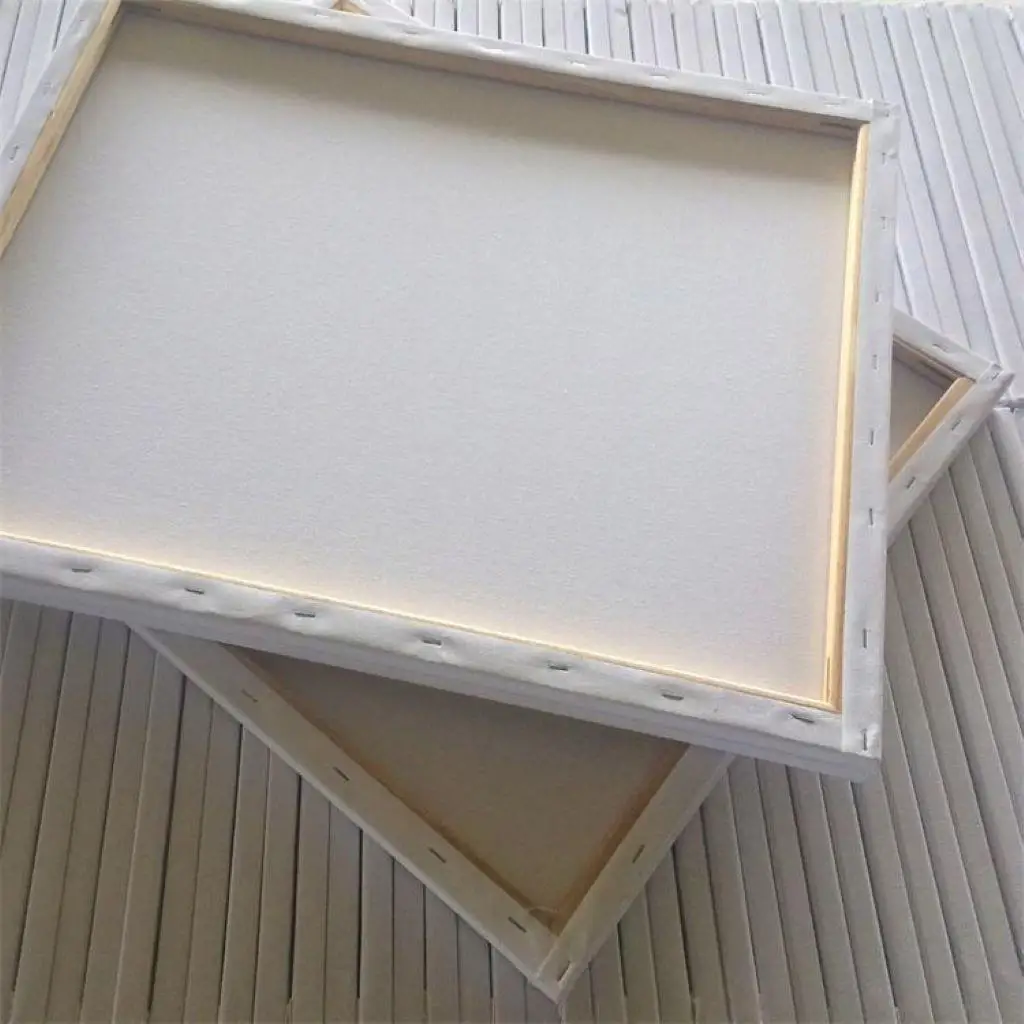 Белая пустая холщовая доска, деревянная рамка для масляной / акриловой живописи 50x50 см