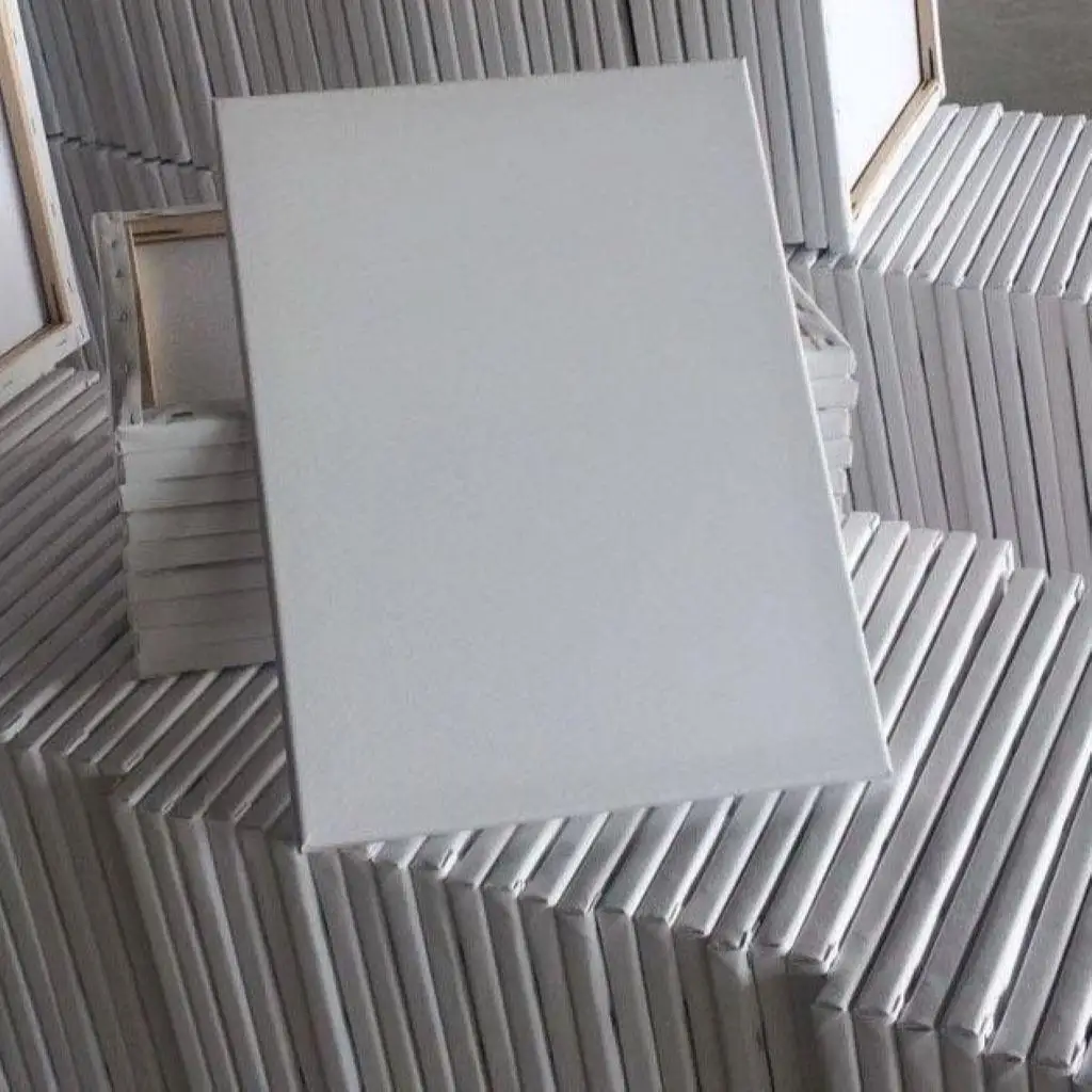Белая пустая холщовая доска, деревянная рамка для масляной / акриловой живописи 50x50 см
