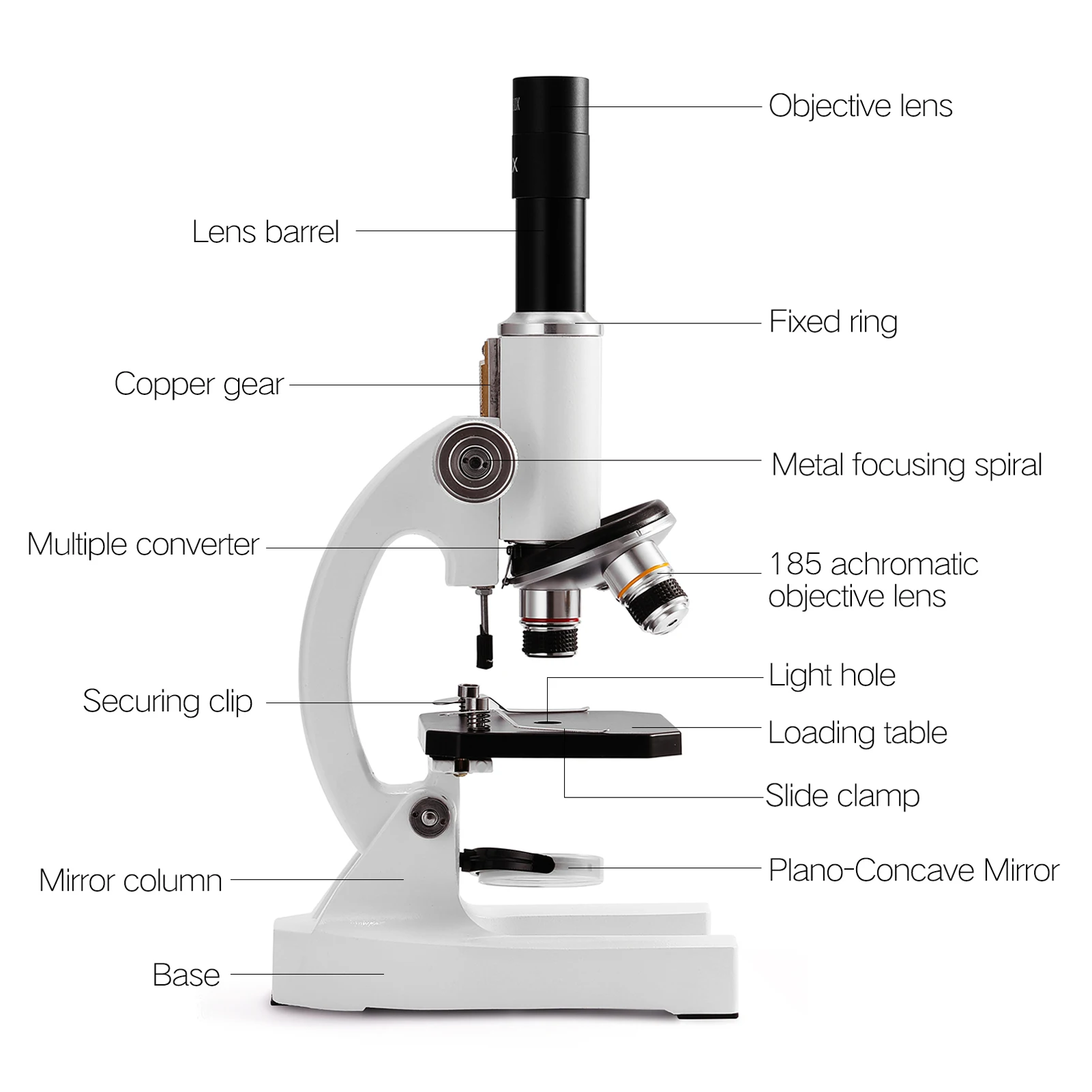 64X-2400X Монокулярный оптический микроскоп Для детей начальной школы, научный Экспериментальный Биологический Обучающий микроскоп, подарок для детей