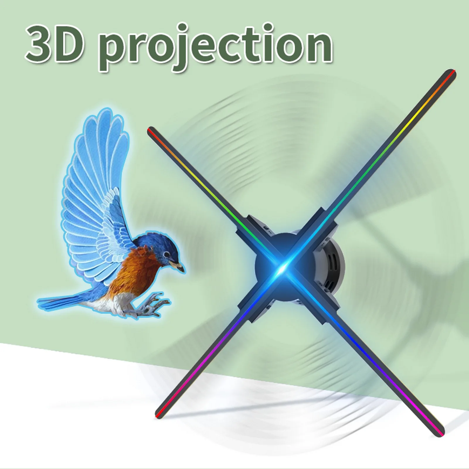 56-сантиметровый 3D-вентилятор 672LED Голографический Проектор Рекламный световой Проектор Wifi Голографическая Лампа Проигрыватель Рекламная машина