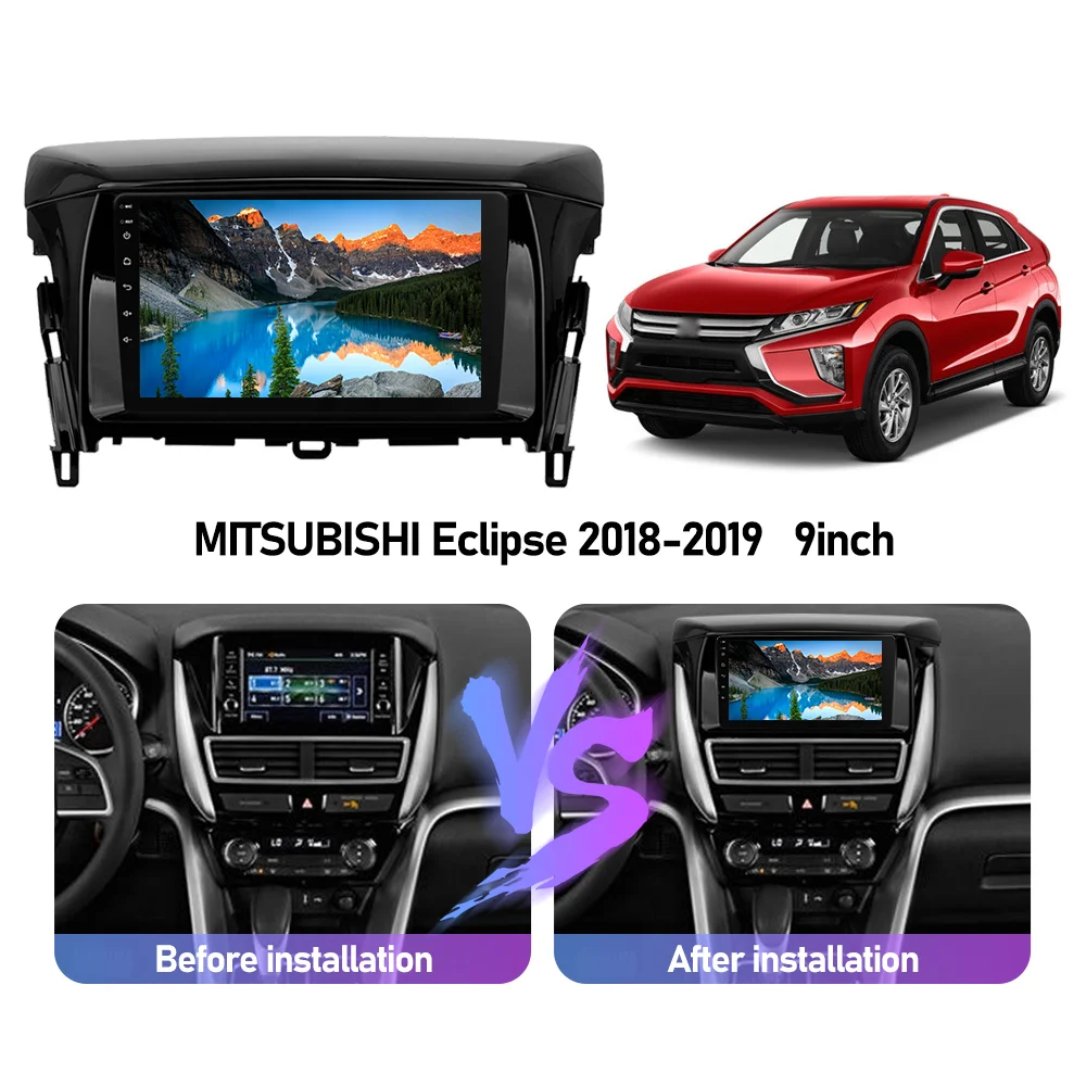 Автоматическая GPS-навигация Eunavi Android для Mitsubishi Eclipse 2018 2019, автомагнитола, мультимедийный плеер 4G 2din, 2 din Carplay, без dvd