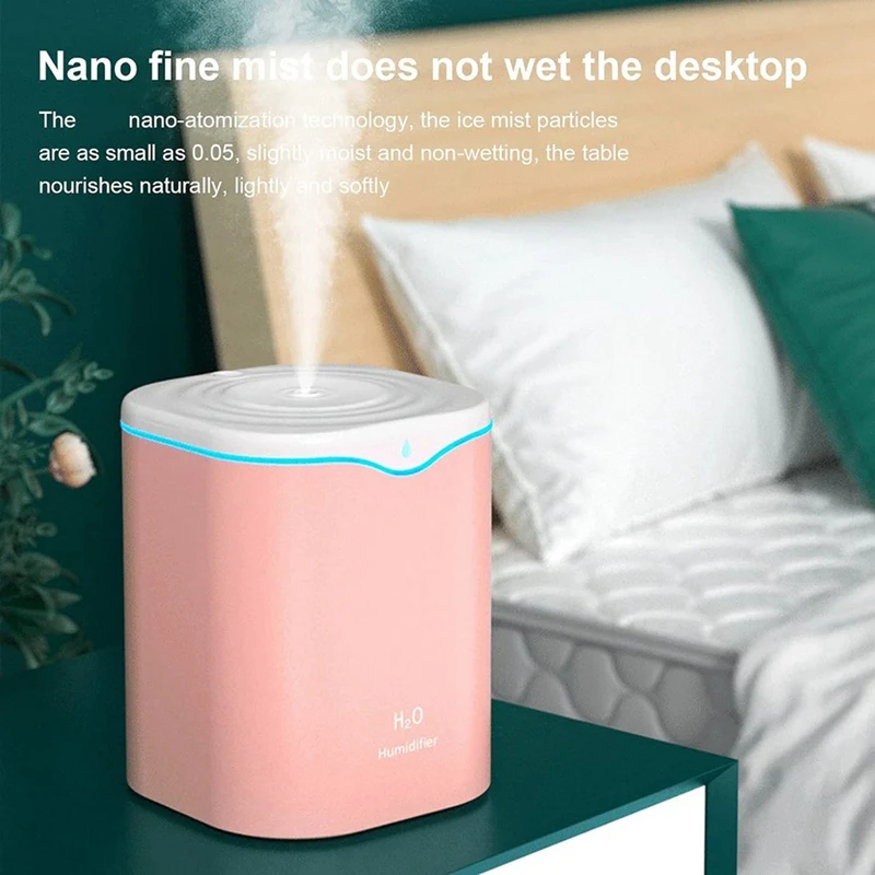 Увлажнители воздуха для спальни, 2,2-литровые увлажнители Cool Mist для спальни, портативный настольный увлажнитель USB, бесшумный ультразвуковой