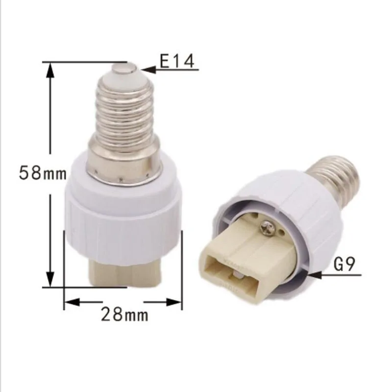 Преобразователь держателя лампы E14 в G9 переменного тока 220 В 110 В, розетка e14 g9, адаптер для основания лампы, преобразование светодиодов 2шт/5шт