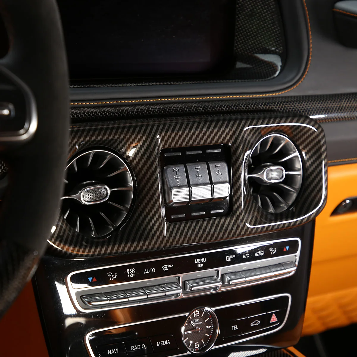 Для Mercedes Benz G Class W463 19-22 Центральная консоль автомобиля Кондиционер вентиляционное отверстие на выходе Рамка Крышка отделка наклейки автомобильные аксессуары